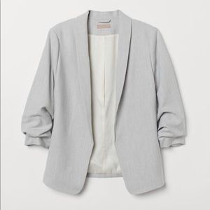 H&M Shaw-Collar Gathered Sleeve Blazor